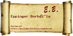 Eppinger Borbála névjegykártya